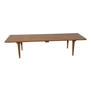 Mid Century Modern Slat Bench For Sale