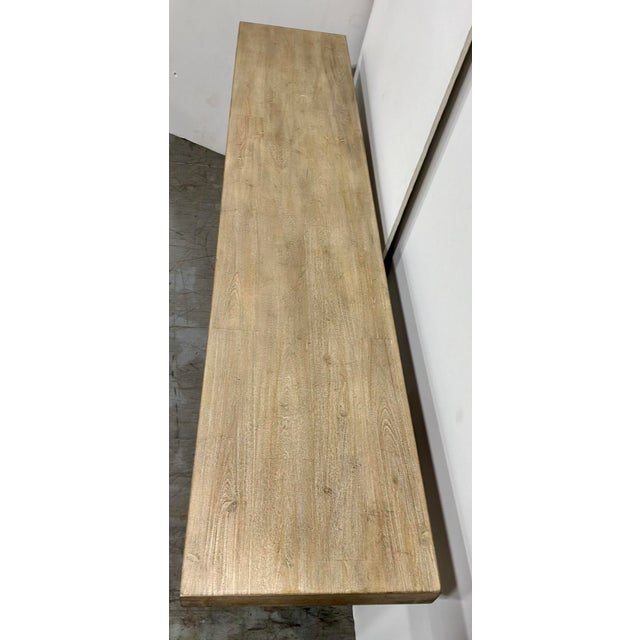 Organic Modern Blonde Wood Interlocking Console Table For Sale - Image 4 of 6