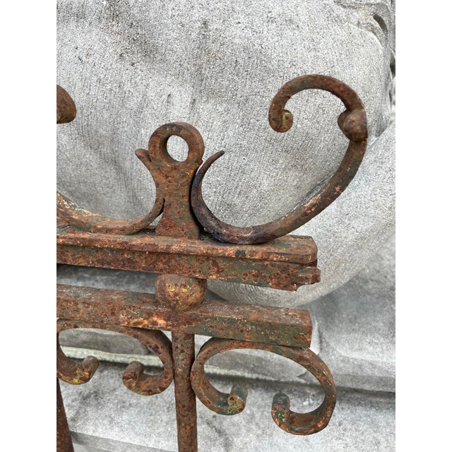 Antique French Wrought Iron Gate Fragment, 19th Century For Sale - Image 10 of 11