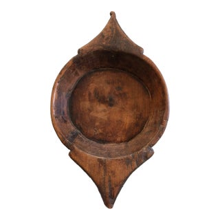 Vintage Hand Hewn Wooden Dough Bowl For Sale