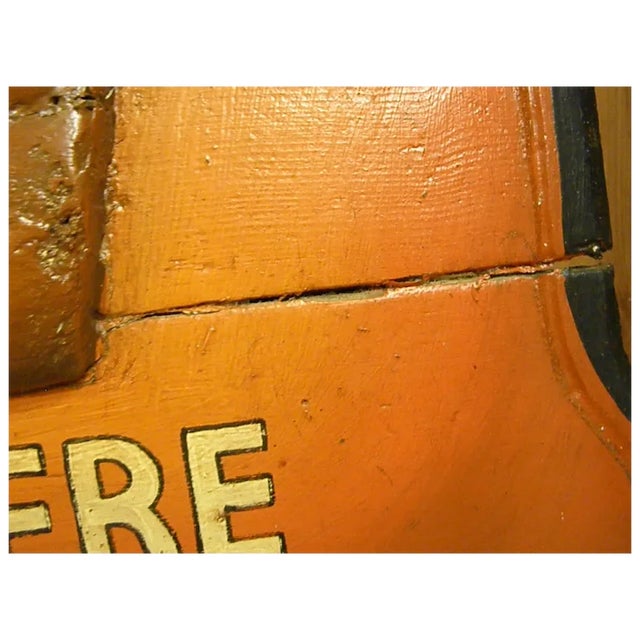 Wood Antique Wooden Hand Painted Hovis Sign with Heel of Bread in Relief For Sale - Image 7 of 18