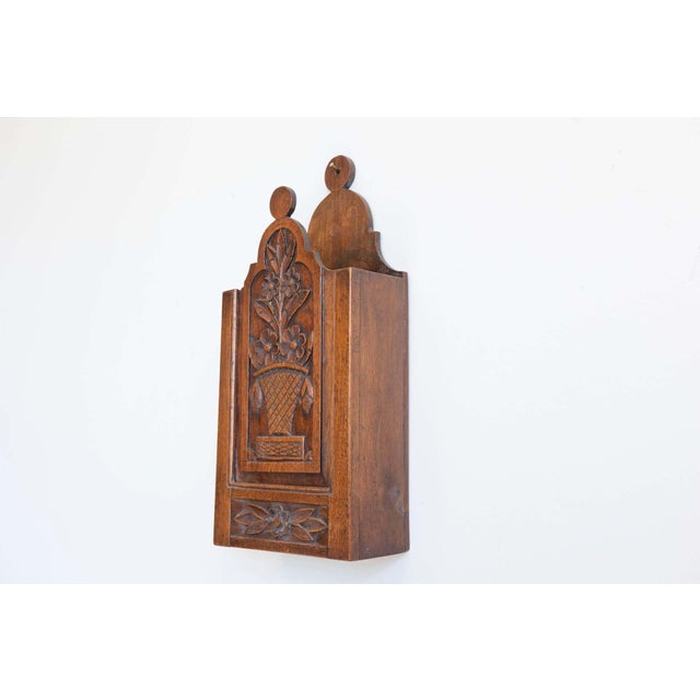 French French 19th Century Carved Walnut Farinerio Decorative Box with Floral Decor For Sale - Image 3 of 9