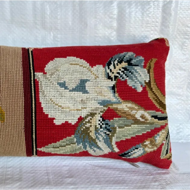 Experience the elegance of 1850 English Needlework with our 16"X8" pillow. Meticulously crafted, this piece brings...
