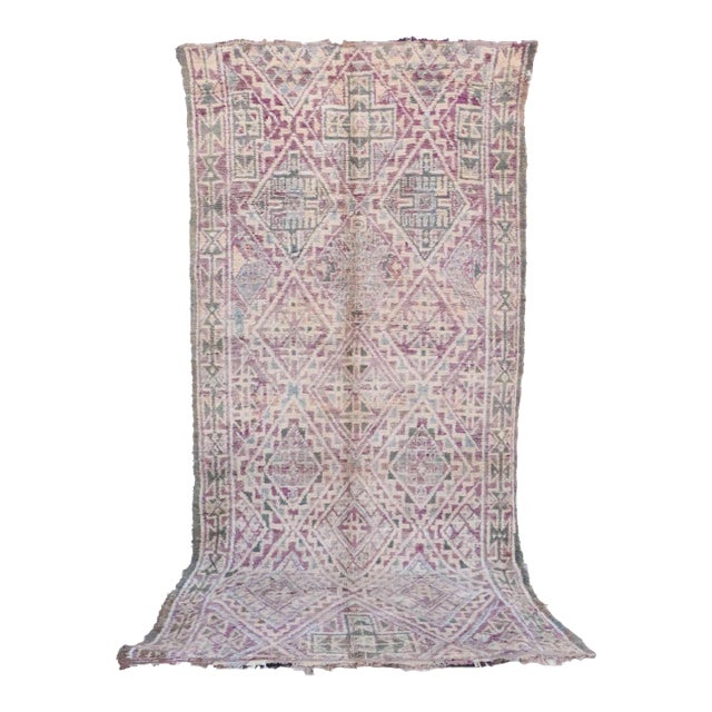 Moroccan Handwoven Rug - 6'7" X 13'7" Ft For Sale