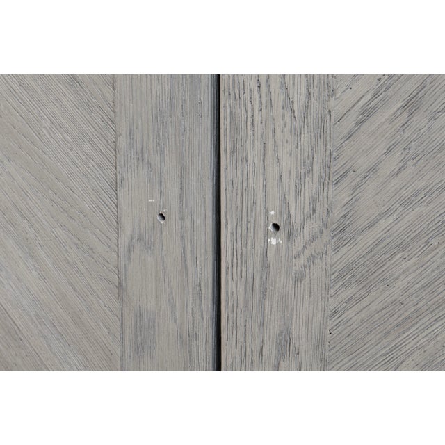 Restoration Hardware Grey Herringbone 4-Door Media Console For Sale In Detroit - Image 6 of 8