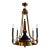 Neoclassical Style Brass Chandelier With Marbleized Obelisk & Turtle Sculpture For Sale