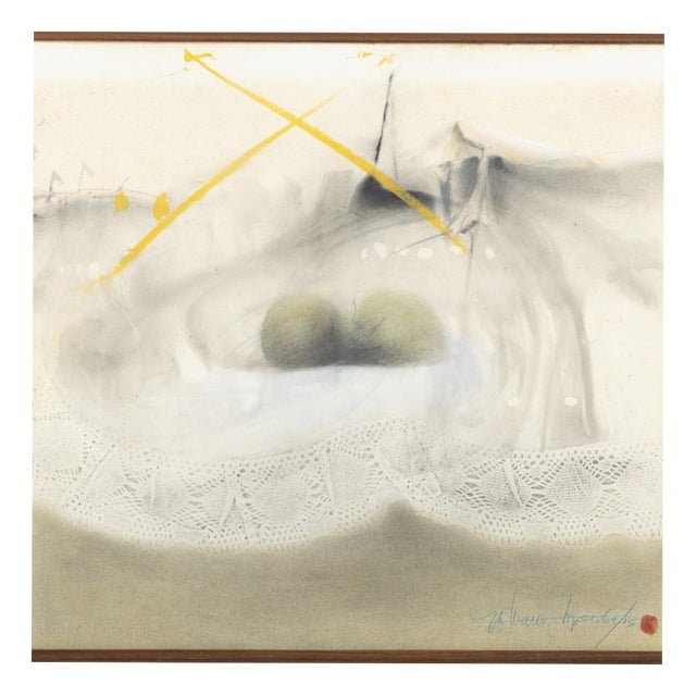 Manuel Gil Teixeira Lopes, Composition, 1960s, Mixed Media on Paper For Sale