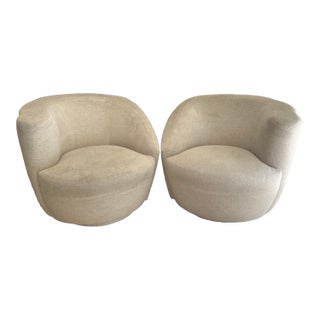 Vladimir Kagan Nautilus Swivel Chairs, C. 1980's- Set of 2 For Sale