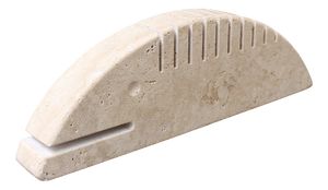 Vintage Italian Travertine Zoomorphic Card Holder Sculpture by Mannelli Bros, 1970s