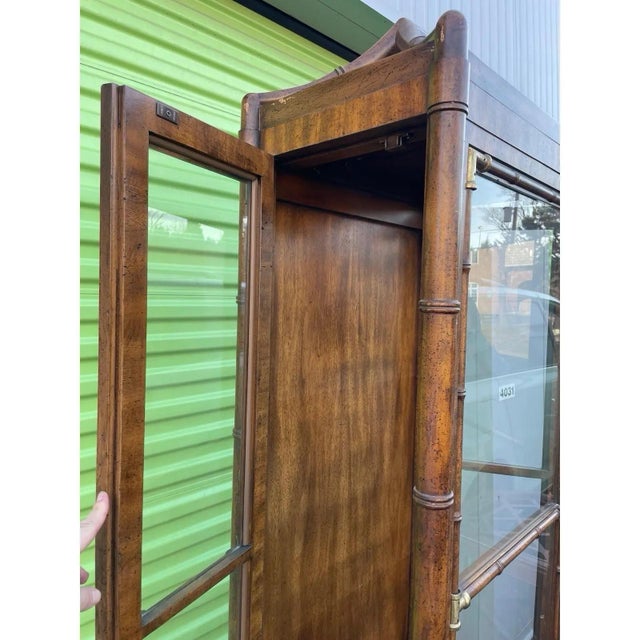 Chinoiserie Chinoiserie Style Illuminated Pagoda Curio Display Cabinet For Sale - Image 3 of 11