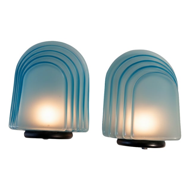 Murano Glass Wall Lights from AV Mazzega, 1970s, Set of 2 For Sale