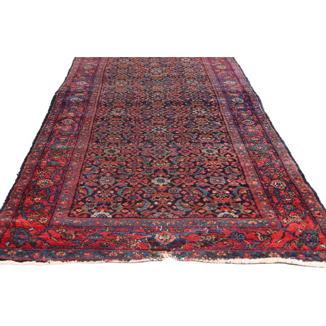 Antique Persian Senneh Rug, 03'05 X 17'01 For Sale - Image 4 of 10