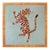 Original Leaping Tiger Painting in Gold Bamboo Frame, Acrylic on Canvas, 13" X 13" by Tatiana Duperault For Sale
