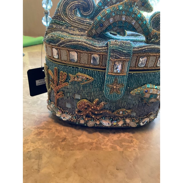 Blue Mary Frances “Crystal Dolphins” Handbag For Sale - Image 8 of 8