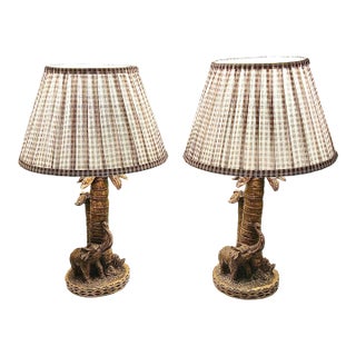 Late 20th Century Elephant Safari Table Lamps - A Pair For Sale