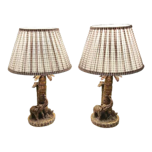 Pair of Elephant Safari Table Lamps