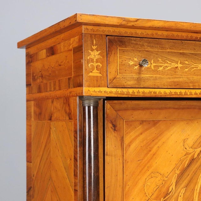 Vintage Empire Secretaire in Walnut For Sale - Image 5 of 14