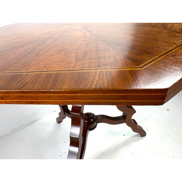 Wood Vintage Baker Furniture Company Walnut Side Table For Sale - Image 7 of 11