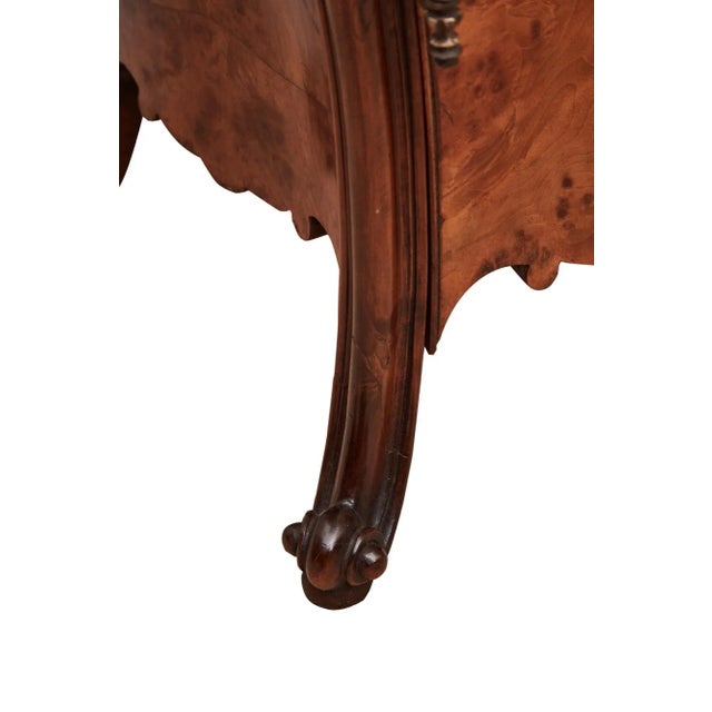 Wood Large Antique French Burr Walnut Bombe-Shaped Sideboard For Sale - Image 7 of 8