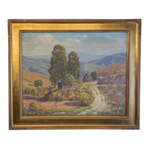 American Impressionist Oil on Canvas Painting "California Highlands" Los Angeles by Charles Smith, 1930