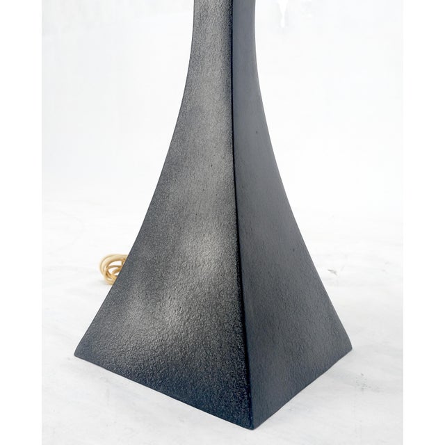 Mid Century Modern Concave Pyramid Shape c1960s Black Enamel Table Lamp For Sale - Image 9 of 10
