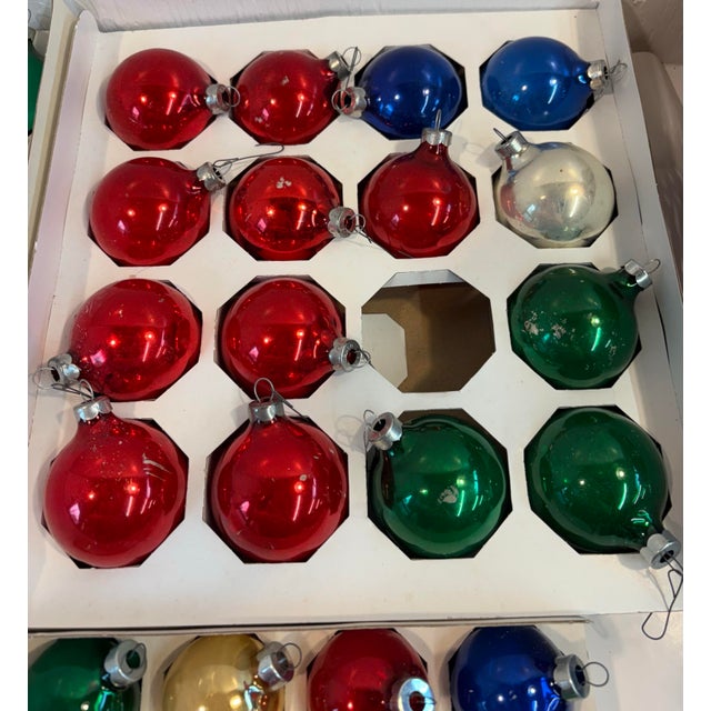 Mid 20th Century 57 Multi Colored Glass Holiday Ball Ornaments For Sale - Image 5 of 7