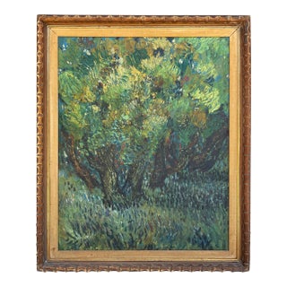 Early 20th Century Large Impressionist Painting of Olive Trees - Unknown - For Sale