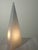 Cone-shaped glass lamp with a white striped pattern in Murano glass. with a Vetri Murano authenticity sticker. This piece...