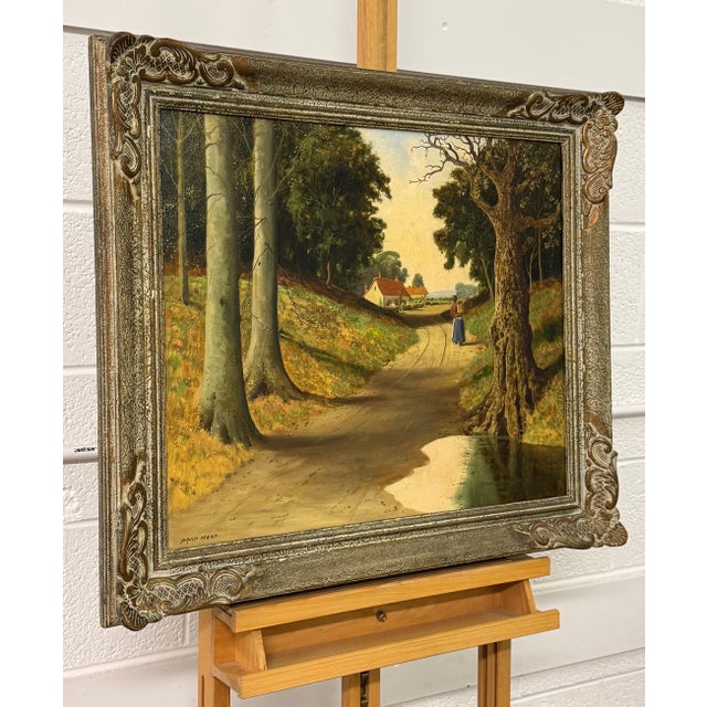 Woman in the Woods walking through trees towards Cottage in English Countryside 1960 Circa For Sale - Image 11 of 18