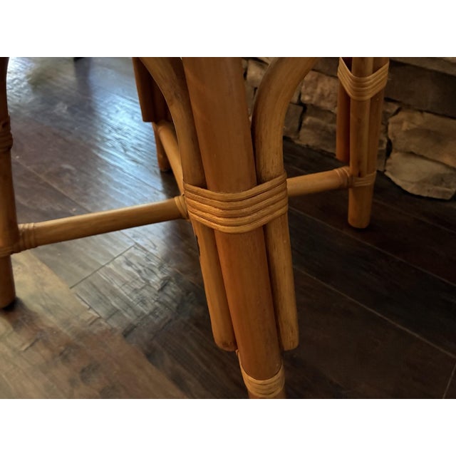Pair of Vintage Albini Style Italian Bent Bamboo Rattan Chairs For Sale - Image 6 of 18