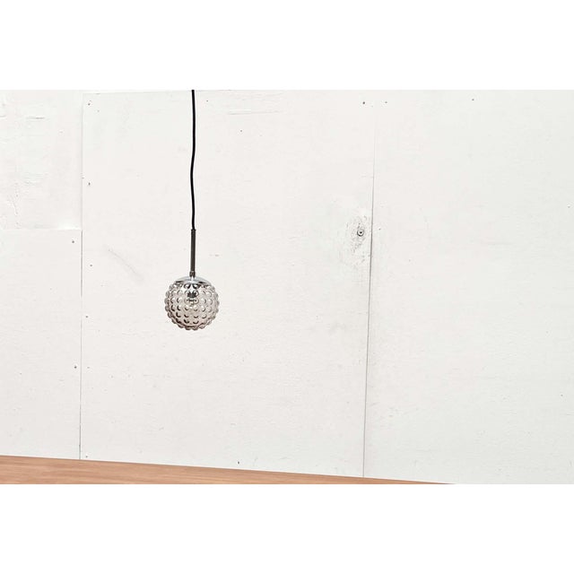 Metal Vintage German Space Age Glass Ball Pendant Lamps by Rolf Krüger for Staff, 1970s, Set of 4 For Sale - Image 7 of 18