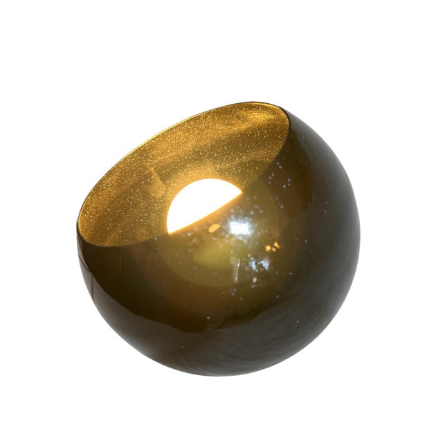 1960s Mid Century Modern Black Sparkle Powder Coat, Eyeball Pendant Lamp For Sale - Image 4 of 9