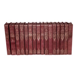Set 16 of Book Classics - Cloth Bound Gold Gilt Lettering For Sale