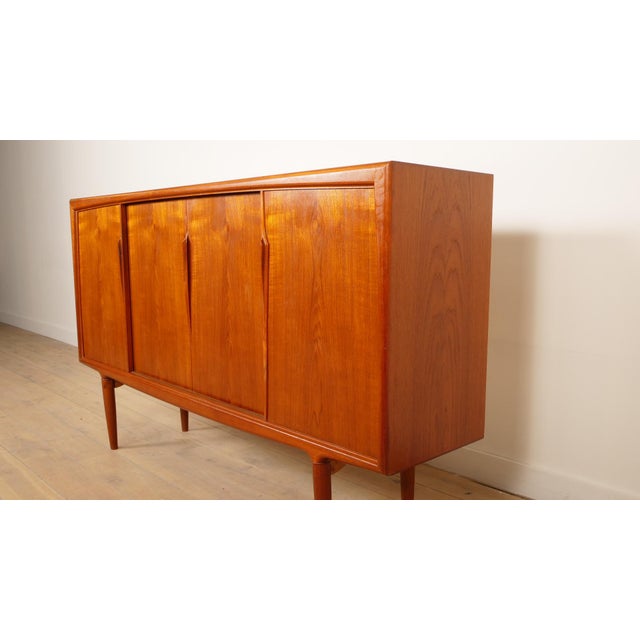 Wood Vintage Danish Teak Highboard by Axel Christensen for Aco Mobler For Sale - Image 7 of 17