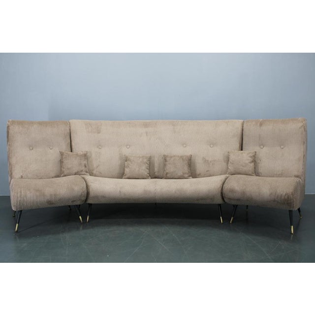 Curved Modular Sofa by Gigi Radice for Minotti, Italy, 1950s, Set of 3 For Sale - Image 3 of 18