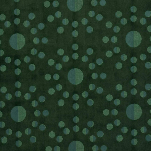 Contemporary SAMPLE - Schumacher x Charlap Hyman & Herrero / Pilar Almon Moon Phase Velvet Fabric In Green For Sale - Image 3 of 4