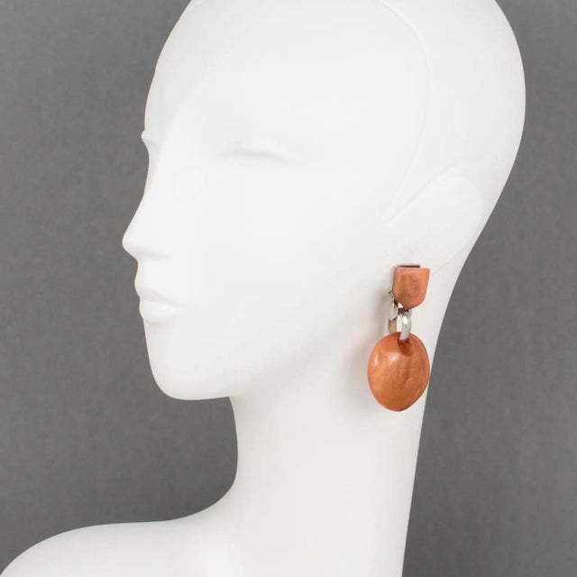 Dominique Denaive Paris crafted these elegant dangle clip-on earrings in his craft shop in France. The pieces boast a...