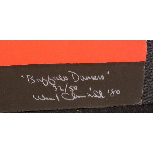 Impressionist Ward Churchill "Buffalo Dancers" Hand Signed Fine Art Serigraph 1980 For Sale - Image 3 of 8
