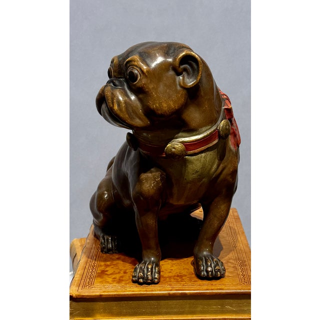 Victorian Terra Cotta Pug Dog Figurine, 19th Century, Tobacco Jar For Sale - Image 3 of 7