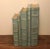 Recycled books from assorted authors professionally rebound in leather. Color similar to Oat Grass. Each set of five...