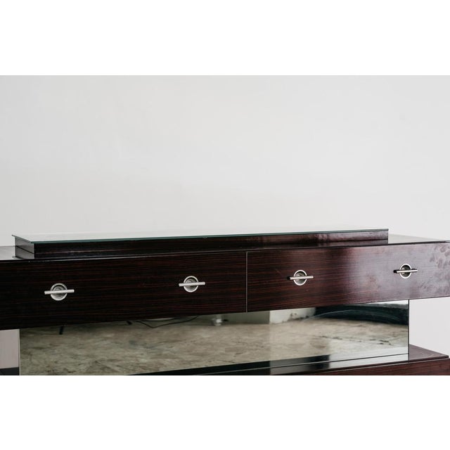 Modernist Cubic Chest of Drawers in Wood Veneer and Glass,1980s For Sale - Image 6 of 15