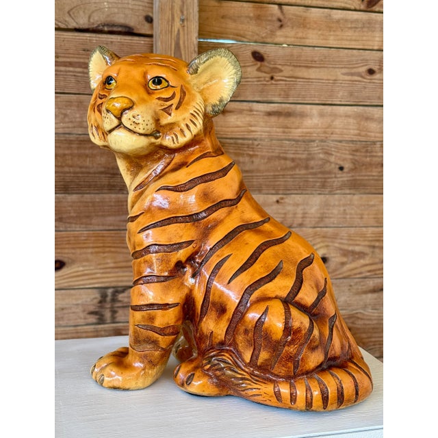 Mid-20th Century Marwal Cast Resin Tiger Cub Sculpture For Sale - Image 10 of 10