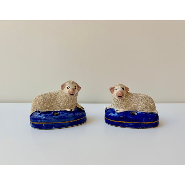 Pair of Antique Staffordshire Sheep For Sale - Image 9 of 10