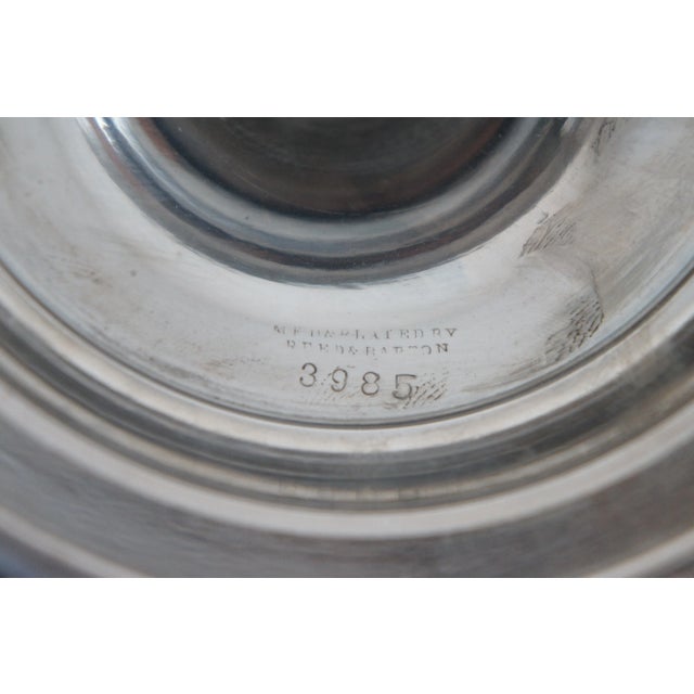 Reed & Barton Antique Reed & Barton Silver Plate Etched Glass Cruet Condiment Caddy Set- 6 Pieces For Sale - Image 4 of 12