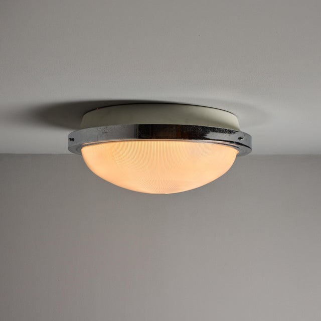 Artemide Large 1960s Sergio Mazza Glass and Metal Ceiling or Wall Lamp for Artemide For Sale - Image 4 of 15