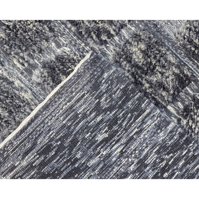 Black Hand-Knotted Wool Rug by Azele Studio For Sale - Image 8 of 9