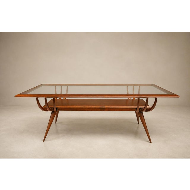 Brown Brazilian Modern Coffee Table in Caviúna Wood & Glass, Giuseppe Scapinelli, Brazil, 1950s For Sale - Image 8 of 18