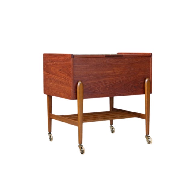 Danish Sewing Cart in Teak with Storage and Insert, 1960s For Sale - Image 12 of 12