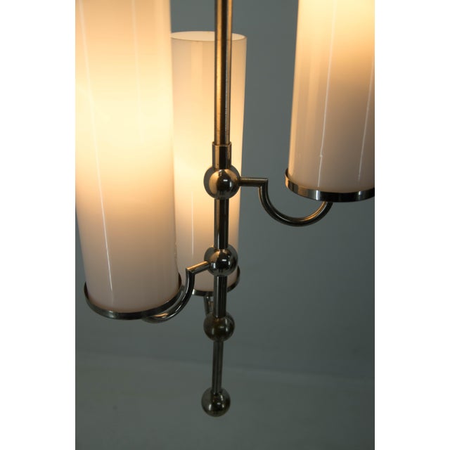 Metal Art Deco Tubular Chandelier, 1930s For Sale - Image 7 of 13