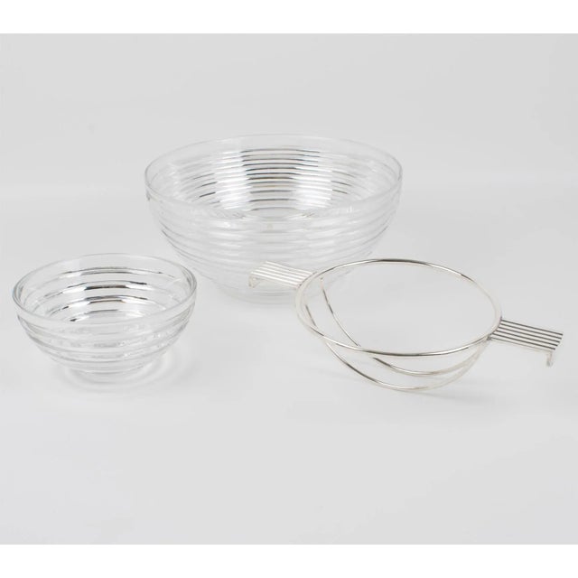 Riedel Mesa Italy Silver Plate and Crystal Caviar Bowl Dish Server For Sale In Atlanta - Image 6 of 13